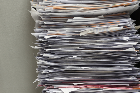 Stack of paper documents in the officeの写真素材