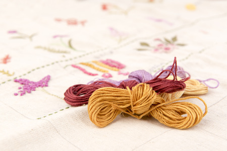 Fashion design Embroidery thread on embroideryの写真素材