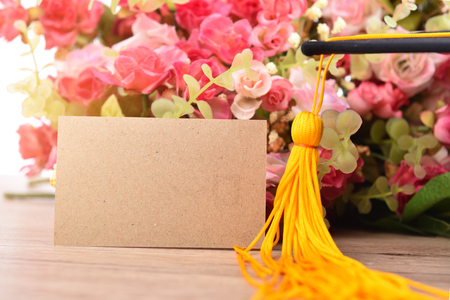 Congratulations paper cards for text university graduatesの写真素材