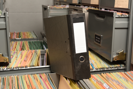 Document file pace on Cabinet in office.の写真素材