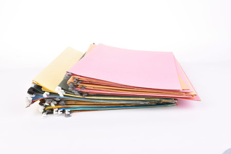 File stack isolated on white background.