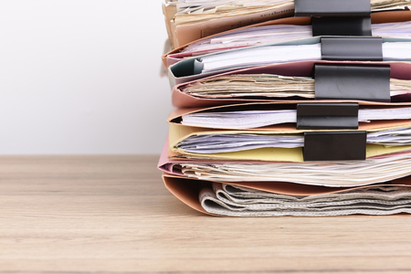 Stacked documents on the office desk.の写真素材
