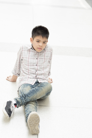 Portrait Thai boy cute poses professional model.の写真素材