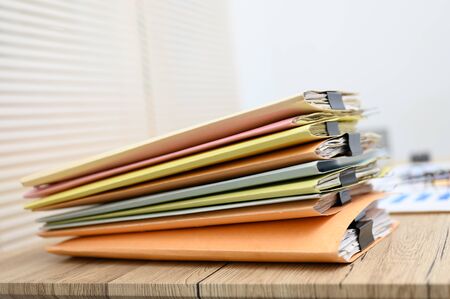 Business documents placed on the table at the officeの写真素材