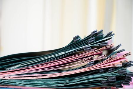 A document file placed on the desk at the officeの写真素材