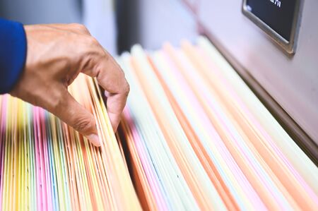 Document files placed in the office file cabinetの写真素材