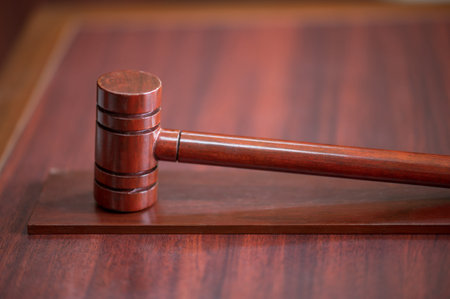 Wooden Hammer for Adjudge Judicial of Lawyer In the courtroom