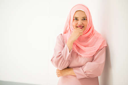 Portrait of women Muslim woman in hijabの写真素材