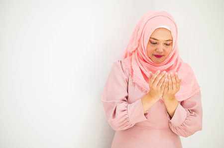 Portrait of women Muslim woman in hijabの写真素材