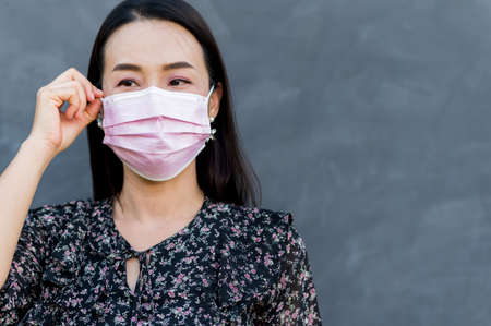 Sme business owner woman opens coffee shop and food,After the government relax quarantine measures to prevent epidemic.の写真素材