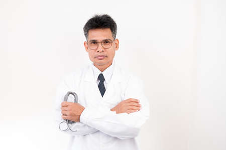 Portrait male doctor with isolated backgroundの写真素材