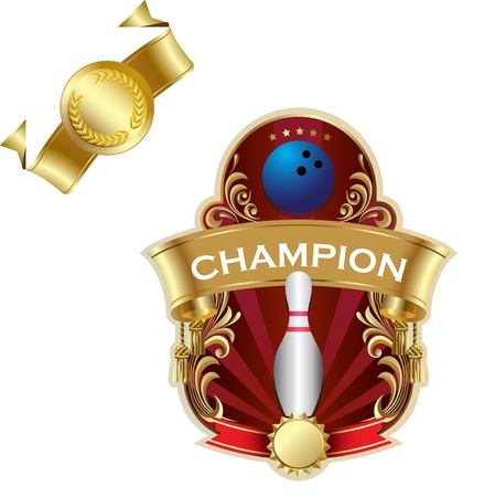 Emblem of sport champion Bowlingのイラスト素材