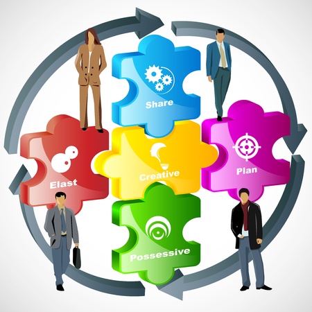 illustration of business strategy and backgroundのイラスト素材