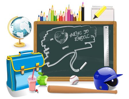 Back to school background with stationeryのイラスト素材