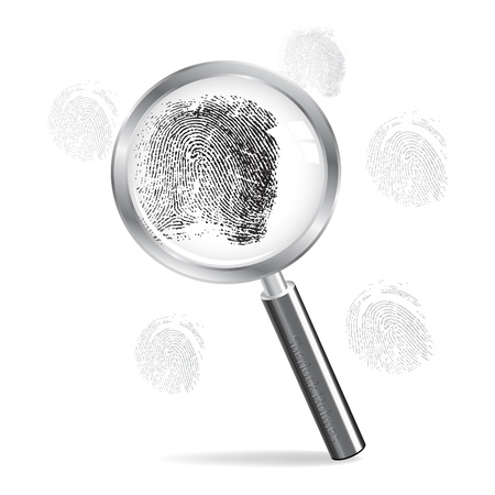Magnifying glass and fingerprintのイラスト素材