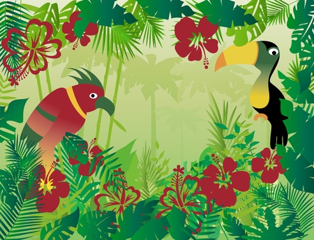 tropical jungle backgroundのイラスト素材
