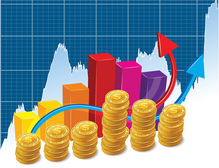 money on a background of the exchange graphのイラスト素材