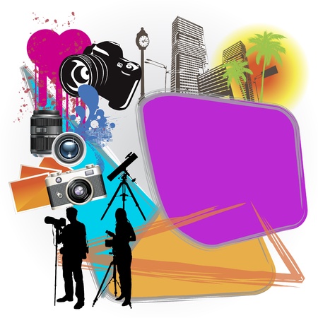 colorful commerce page layout photo themeのイラスト素材