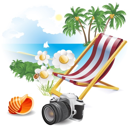 Summer beach  Illustration themeのイラスト素材