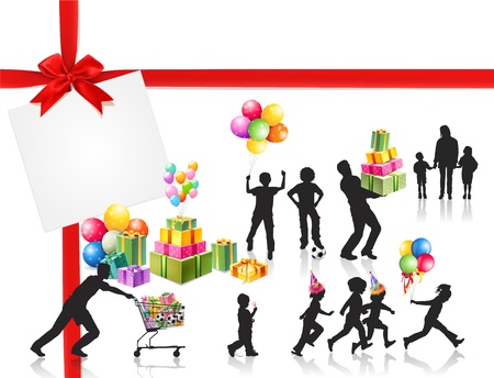 The family that shops together mom dad kidsのイラスト素材