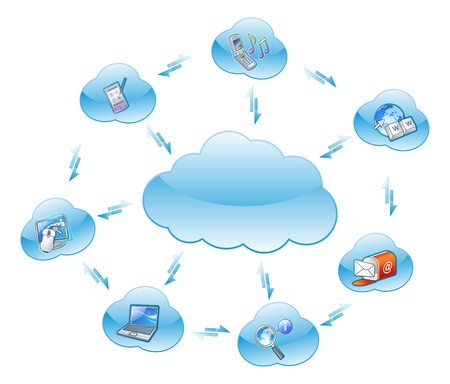 cloud computing networkingのイラスト素材