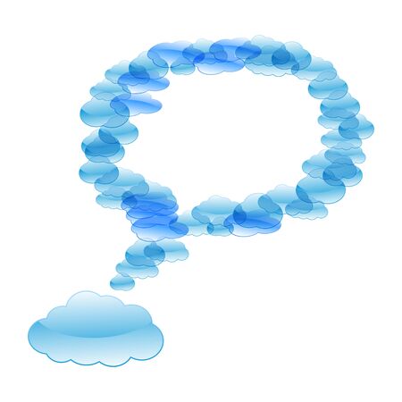 Blue cloud speech bubblesのイラスト素材