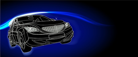 car racing design in black backgroundのイラスト素材