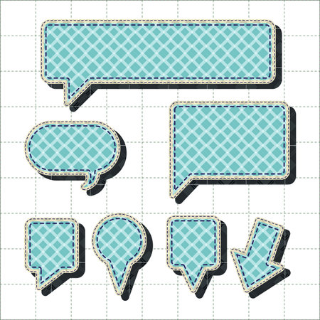 patchwork concept set of map markers, tabs, and bannersのイラスト素材