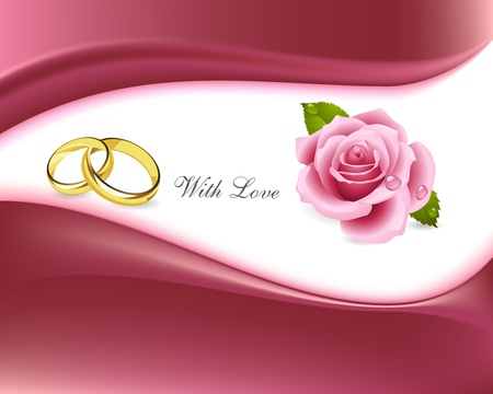 rings and roses with love background