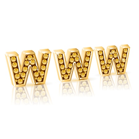 World Wide Web or WWW Diamond alphabet lettersのイラスト素材
