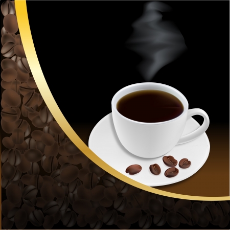 illustrator of Black coffee, a cup of beansのイラスト素材