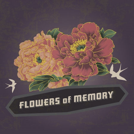 vintage flower the flower of memoryのイラスト素材