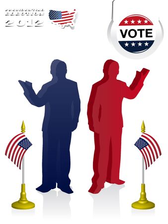 2012 U S  Presidential Election poster and backgroundのイラスト素材