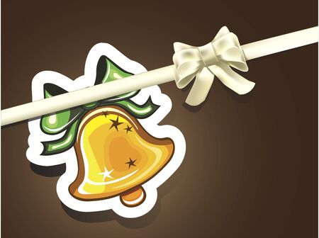 paper cut Christmas cards with bells and silver ribbonsのイラスト素材