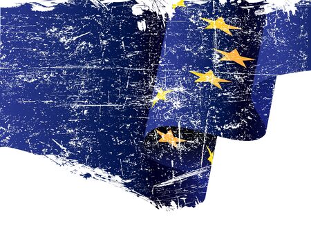 Isolated grunge European Union flag with copy spaceのイラスト素材