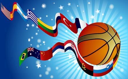 International Basketball World top rangking whit flagsのイラスト素材