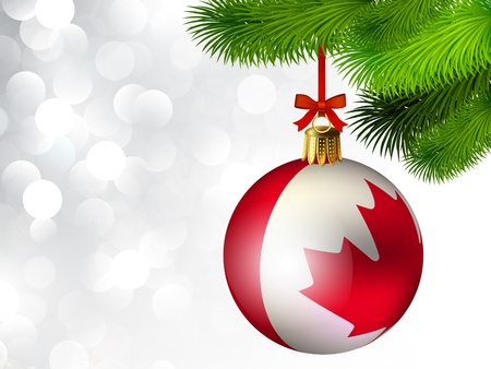 Christmas decoration from Canada baubles on whiteのイラスト素材