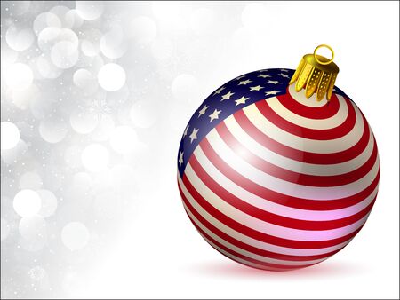 Christmas decoration from USA baubles on whiteのイラスト素材