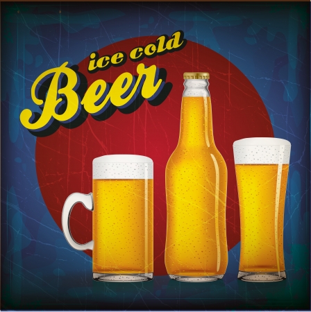 Vintage beer poster with grunge effectのイラスト素材