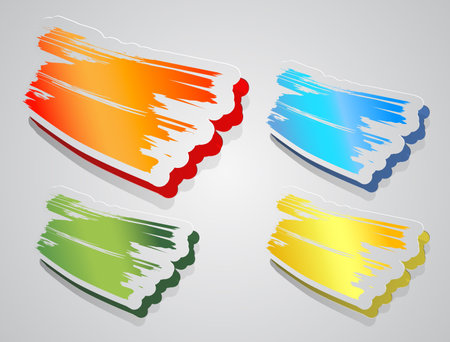 Colorful sticker paper brush strokeのイラスト素材