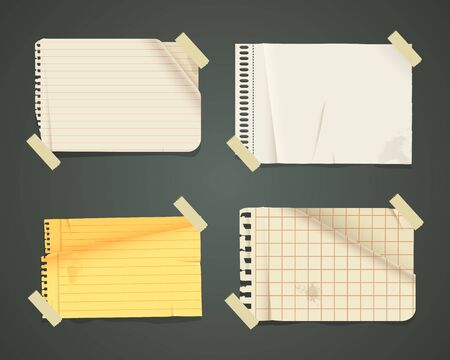 Set of Old paper for design and scrapbookのイラスト素材