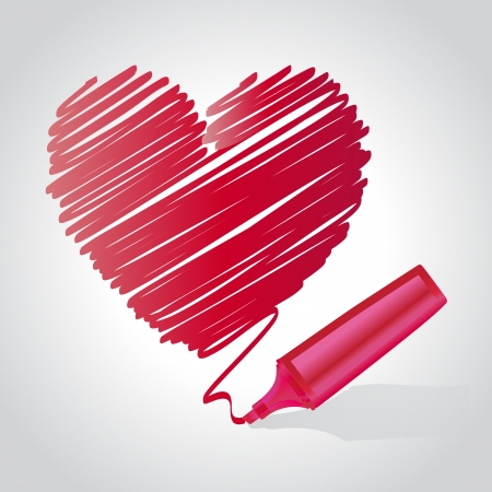 Heart drawn using a marker pen Vector illustrationのイラスト素材