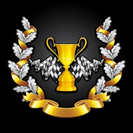 Emblem Racing on black backgroundのイラスト素材