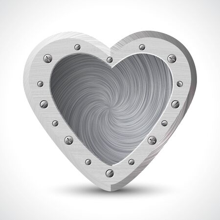 Iron heart on Isolated white backgroundのイラスト素材