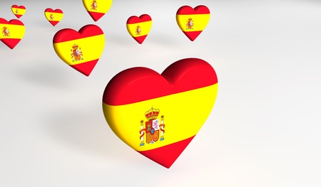 Heart-shaped Spanish flag.の写真素材