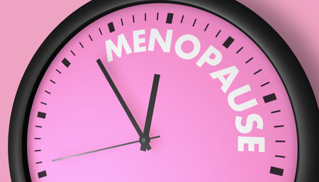 Menopause and perimenopause women healthcare and life changes. Woman biological clock concept 3D...