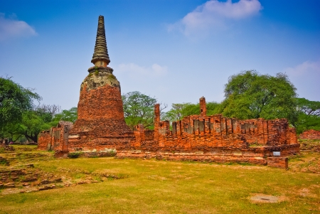 The ancient city of Ayutthaya Chaiwatthanaram near the Chao Phraya River,Public art の写真素材