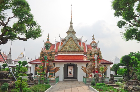 Demon Guardian at wat Arun in Bangkok Thailandの写真素材