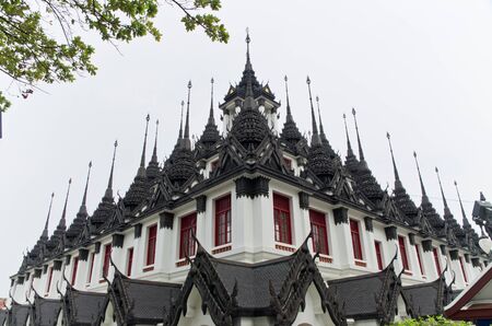 Loha Prasat Metal Palace in Bangkok Thailand named Wat Ratchanadaの写真素材