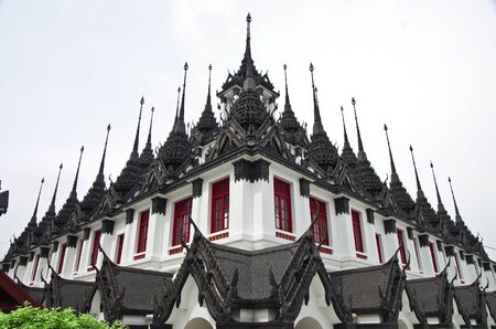 Loha Prasat Metal Palace in Bangkok Thailand named Wat Ratchanadaの写真素材
